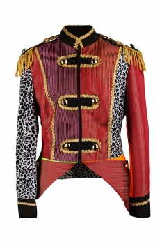 Damen Lappenkostüm Patchwork Jacke Karnevalskostüm Uniform Fasching Gehrock Köln